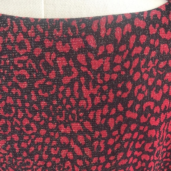 NWT Allison Daley red & black cheetah print 3/4 sleeves layered formal blouse - Picture 10 of 16